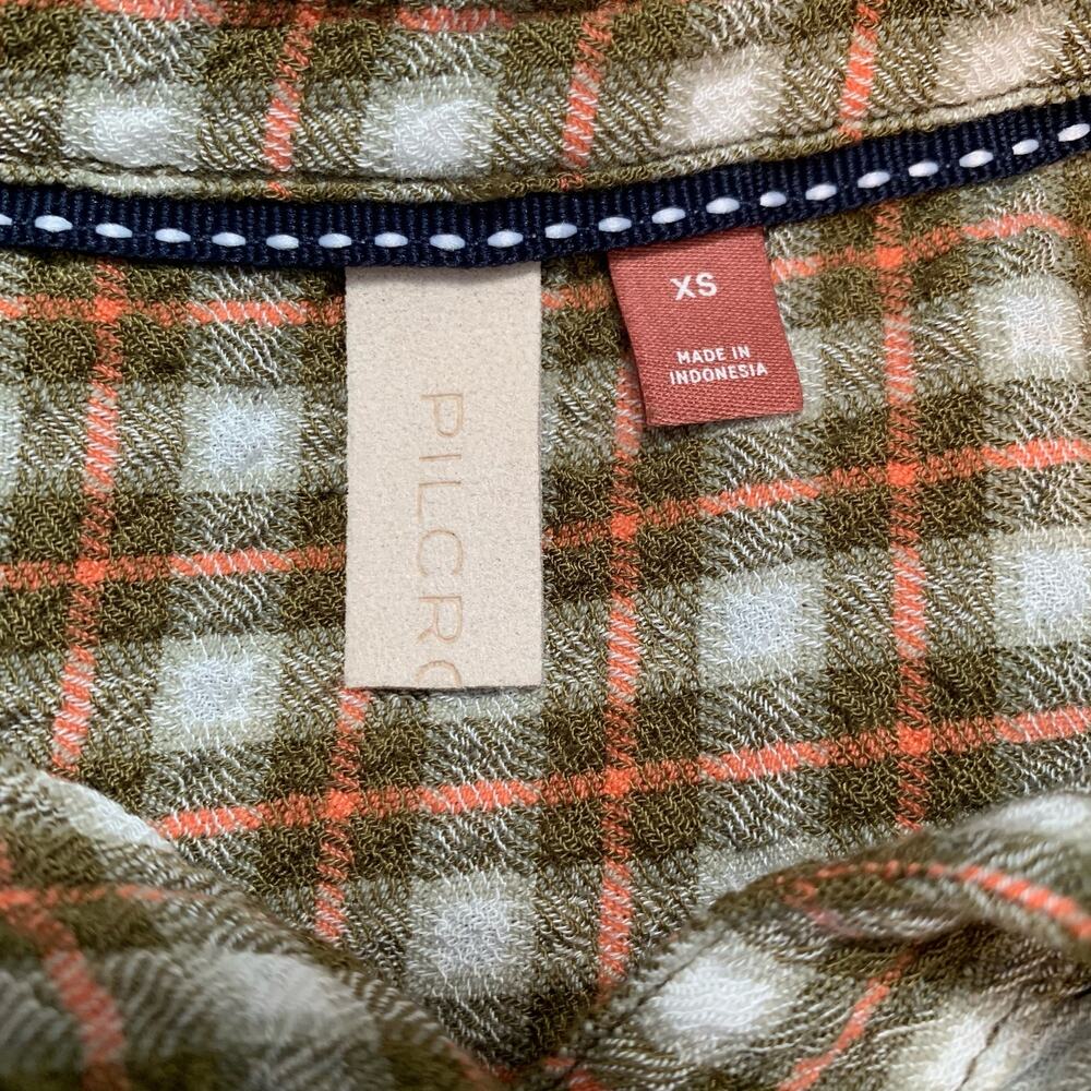 Anthropologie Pilcro Plaid Crinkle Button Down Shirt Size XS - Picture 6 of 7